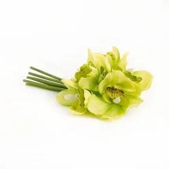 Cymbidium Orchid Bouquet Real Touch 6 Flowers Green (25cmH)
