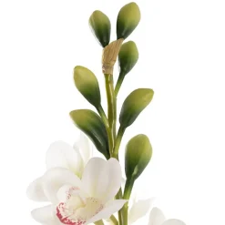 Cymbidium Orchid Real Touch 3Stem Potted Lemon White (81cmH)