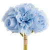 Dahlia & Cabbage Rose Bouquet Soft Blue (28cmH)