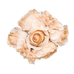 Dahlia & Cabbage Rose Bouquet Beige (28cmH)