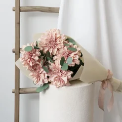 Dahlia Long Stem w Lge Flower Head Blush Pink (19cmDx80cmH)