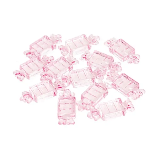 Decoration Acrylic Charms Candy Pack 12 Baby Pink (48x19mm)