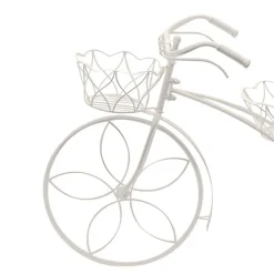 Decorative Bicycle Planter Shelf Display Stand White (62cmH)