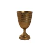 Decorative Flute Metal Vase Pot Brushed Gold (16x27.5cmH)