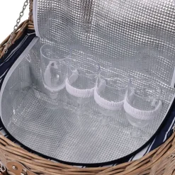 Deluxe 4 Person Picnic Basket Brown (41x31x22cmH)