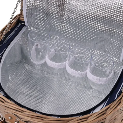 Deluxe 4 Person Picnic Basket Brown (41x31x22cmH)
