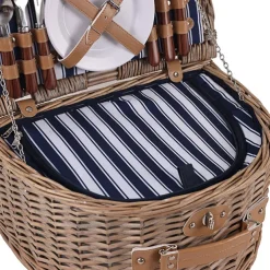 Deluxe 4 Person Picnic Basket Brown (41x31x22cmH)