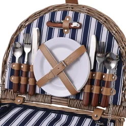 Deluxe 4 Person Picnic Basket Brown (41x31x22cmH)