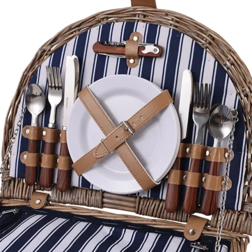 Deluxe 4 Person Picnic Basket Brown (41x31x22cmH)