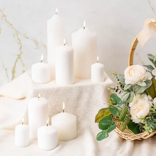 Dome Pillar Event Candle Pack 3 48 HRS WHite (7x10cmH)