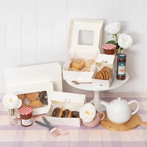 2-Donut Baked Goods Window Box White (198x98x70mmH)
