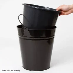 Dutch Flower Bucket Plastic Round 05L Black (23Dx20cmH)