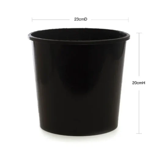 Dutch Flower Bucket Plastic Round 05L Black (23Dx20cmH)