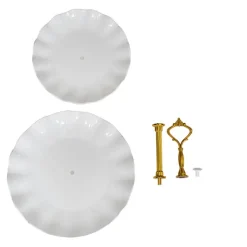 Elegant 2 Tier Cake Stand White (23cmH)