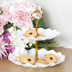 Elegant 2 Tier Cake Stand White (23cmH)