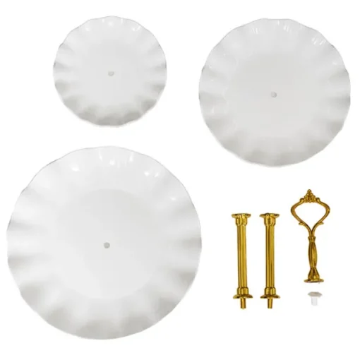 Elegant 3 Tier Cake Stand White (34cmH)
