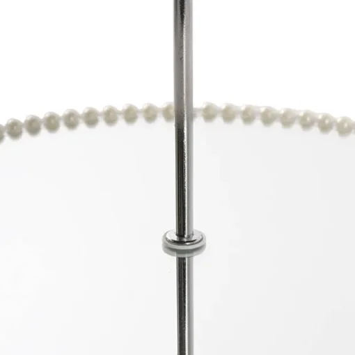 Elegant Cake Stand 2 Tier Mirror Pearl Edge Silver (32cmH)