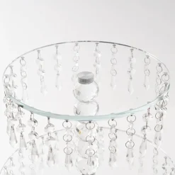 Elegant Crystal Cake Stand Round 2 Tier Clear (40cmH)