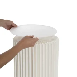 Elite Foldable Paper Plinth Set 2 White (31Dx70cmH & 90cmH)