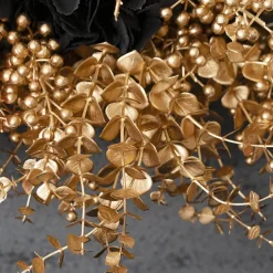 Eucalyptus Short Stem Spray Metallic Gold (35cmH)