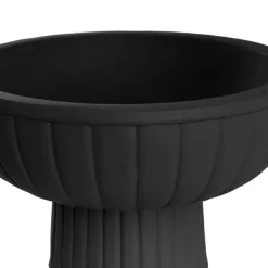 Fibreglass Compote Planter Matte Black (39cmDx25cmH)