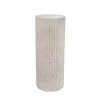 Fibreglass Fluted Round Plinth Dotted Cream (40x70cmH)