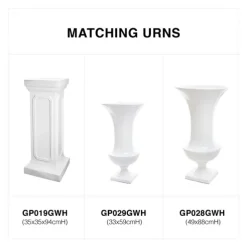 Fibreglass Pedestal Classic Gloss White (35x35x94cmH)
