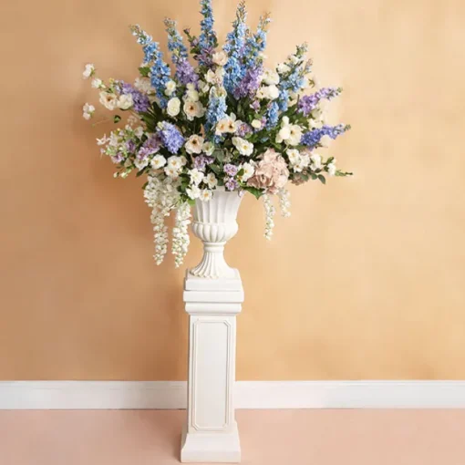Fibreglass Pedestal Classic Smooth Ivory (26x26x74cmH)