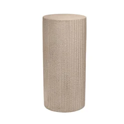 Fibreglass Ripple Plinth Round Limestone Nude (33cmDx71cmH)