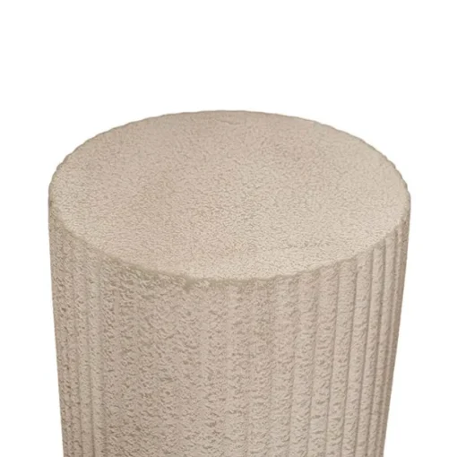 Fibreglass Ripple Plinth Round Limestone Nude (33cmDx91cmH)