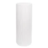 Fibreglass Ripple Plinth Round Gloss White (33cmDx91cmH)