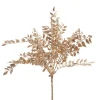 Ficus Leaf Short Stem Spray Metallic Champagne (35cmH)