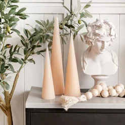 Fleur Cone Candle Nude (7x30cmH)