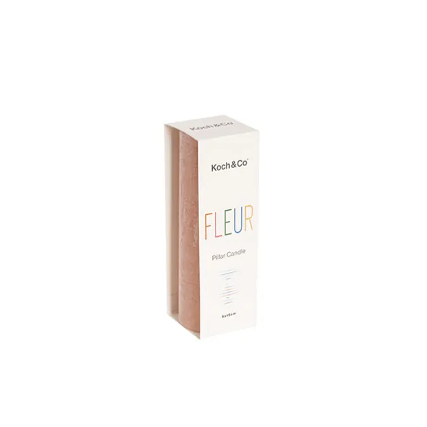 Fleur Pillar Candle Peach (5x15cmH)