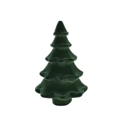 Flocked Table Top Tree Dark Green (35.5cmH)