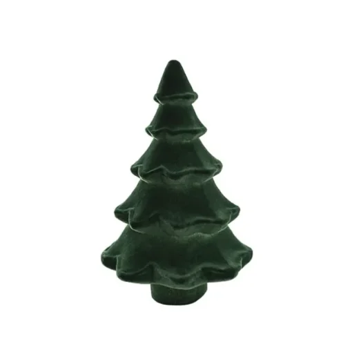 Flocked Table Top Tree Dark Green (35.5cmH)