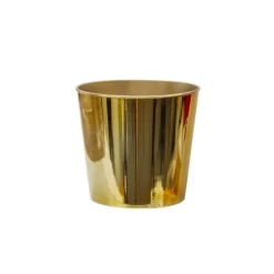 Flora Chrome Pot Round (13Dx11.5cmH) Gold