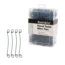 Floral Twist Wire Ties Refill Pack 200pcs (14cm) Green