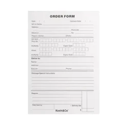 Florist Order Pad with Koch Co Logo (148x210mm) 100 sheets