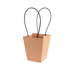 Flower Carry Bag Kraft Brown Medium Pk5 (12x17x20cmH)
