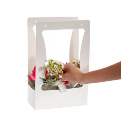 Flower Carry Box Pack 10 White (22x11.5x35.5cm)