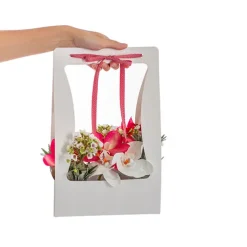 Flower Carry Box Pack 10 White (22x11.5x35.5cm)