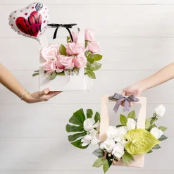 Flower Carry Box Pack 10 White (22x11.5x35.5cm)