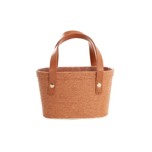 Flower Carry Paper Rope Basket with Liner Mocha (18x9x13cmH)
