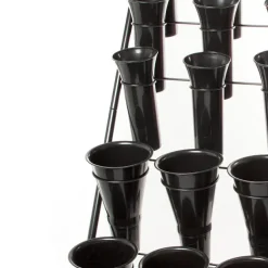 Flower Display Stand 15 Plastic Vase Black (60X65x123cmH)