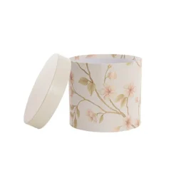 Flower Gift Hat Box Floral Blush Ivory Set 2 (21.5cmWx19cmH)