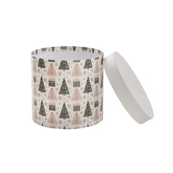 Flower Gift Hat Box Round Xmas Trees White (15cmWx13.5cmH)