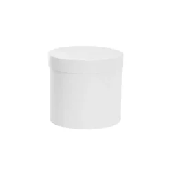 Flower Gift Hat Box Round White (15cmWx13.5cmH)