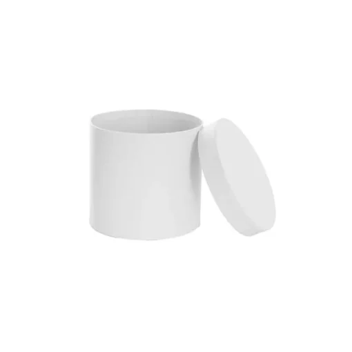 Flower Gift Hat Box Round White (15cmWx13.5cmH)