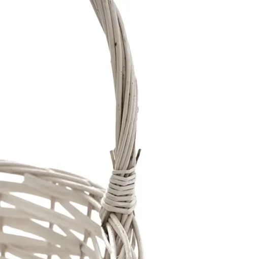 Flower Girl Basket Oval Willow White (19x23x27cmH)